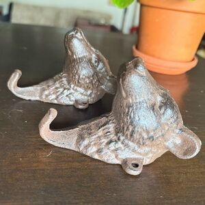 Set of Vintage Cast Iron Bear Wall Hooks